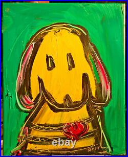 Mark Kazav Yellow Dog Impressionist Canvas Original Oil Painting