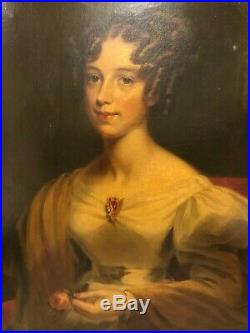 Mary Pearson (1799-1871) British School Portrait Oil Painting Antique Woman d