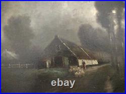 Mid 19th Century antique Original Oil Painting Dutch Style Signed beautiful work
