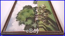 Mid-century Modern Painting Trees Landscape Signed 1971 Lee Reynolds Era