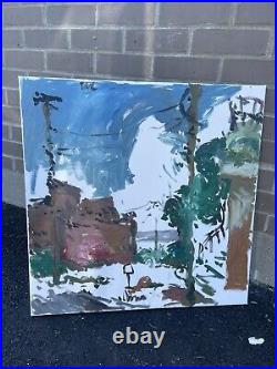 Modern Cubism Cityscape Oil Painting On Canvas Original Signed 24x24 Landscape