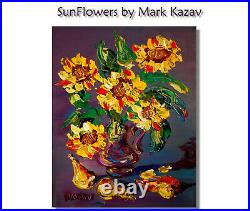 Modernist Abstract SUNflowers Art Painting Original Oil Canvas Gallery Artist