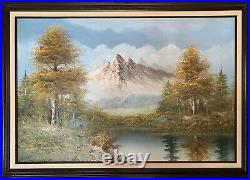 Mountain View, Oil on Canvas, Signed Delino, 20th Century