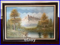 Mountain View, Oil on Canvas, Signed Delino, 20th Century