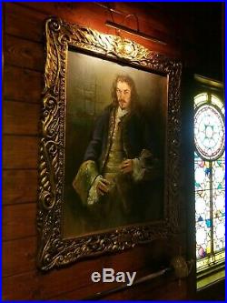 Movie Prop Captain James Hook Portrait Original Oil Painting on Canvas Peter Pan