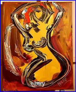 NUDE WITH MIRROR Pop Art Painting Original Oil On Canvas Gallery Artist
