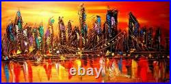 NYCITY ARTWORK Large Abstract Modern Original Oil Painting CANVAS