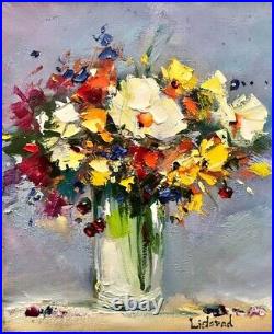 Natalya Listopad Flowers Oil On Canvas 27x33 cm Free Shipping