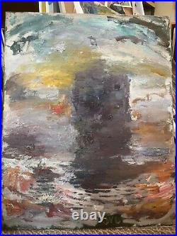 Nautical Sunset Seascape Oil Painting Impressionism Original Signed 16x20 Art