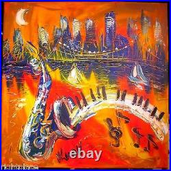 New City Jazz Modern Abstract Original Oil Painting By Kazav Unique Style 76rth