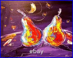 Nite Pears Original Paintings On Canvas Canadian Artist Kazav Signed Erh45
