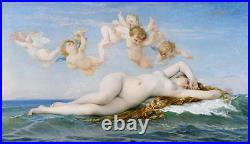 No framed canvas oil painting the Birth of Venus with angels on the ocean 36