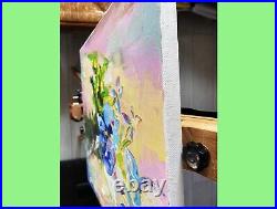 ORIGINAL Oil Painting Floral Modern Artwork Irises Painting Impasto Textured Art