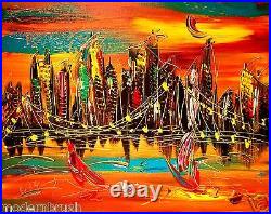 ORIGINAL Painting Stretched CANADIAN IMPRESSIONIST POP ART 53r4tt