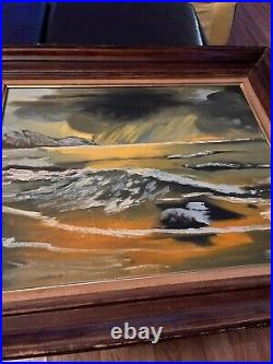 Ocean & Sky Oil Painting by Cheryl Marks Framed/Signed