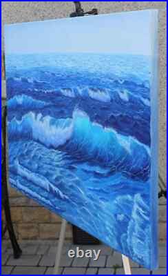 Ocean oil painting stormy Ocean painting canvas Ocean wave painting original