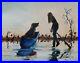 Oil-Painting-Dog-Canoe-Boat-Sunset-Lake-Forest-Landscape-Animal-Art-by-A-Joli-01-bgo