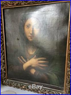 Oil Painting, Framed Italian Baroque Madonna, 17th C (1600s), Beautiful Antique