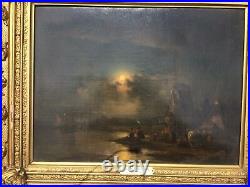 Oil Painting John Crome (1768-1821) Moonlight Seascape