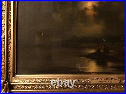 Oil Painting John Crome (1768-1821) Moonlight Seascape