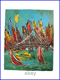 Oil Painting NYC abstract SIGNED Original on canvas IMPRESSIONIST