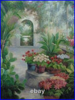 Oil Painting On Canvas Of A Floral Solarium