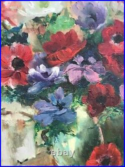 Oil Painting On Canvas Still Life Flowers multicolor dynamic painting 26 x 20