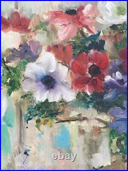 Oil Painting On Canvas Still Life Flowers multicolor dynamic painting 26 x 20