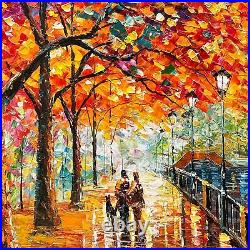 Oil Painting on Canvas Romantic 24x48 Modern Hand-Painted Landscape Large Framed