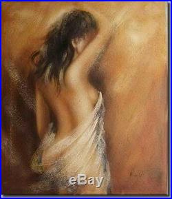 Oil Painting x 2 Pieces Erotic Nude Art 2 Naked Women from Behind