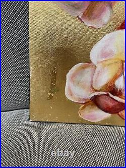 Oil on Canvas Painting of Flowers Marked on Back Hopcea Ramona 3 Dim