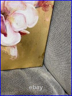 Oil on Canvas Painting of Flowers Marked on Back Hopcea Ramona 3 Dim