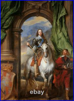 Oil painting Anthony van Dyck Portrait Charles I king of England on horse canvas