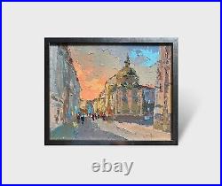 Oil painting Boim chapel in Lviv Ukrainian painter Canvas Framed original decor