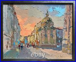 Oil painting Boim chapel in Lviv Ukrainian painter Canvas Framed original decor