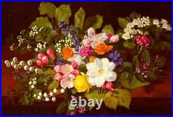 Oil painting Bouquet of Spring Flowers on a Ledge Otto-Didrik-Ottesen on canvas