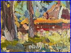 Oil painting Cabin in the Carpathians Ukrainian painter Canvas Framed original