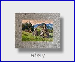 Oil painting Carpathians Ukrainian painter Canvas original decor landscape art