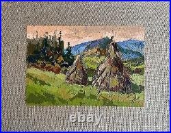 Oil painting Carpathians Ukrainian painter Canvas original decor landscape art