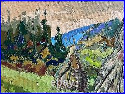 Oil painting Carpathians Ukrainian painter Canvas original decor landscape art