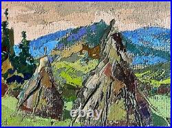 Oil painting Carpathians Ukrainian painter Canvas original decor landscape art