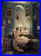 Oil-painting-Edward-John-Poynter-Bedroom-at-night-nice-young-girl-reading-book-01-ilt