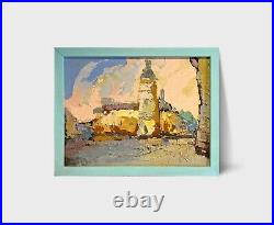 Oil painting Lviv St. Anne's Church Ukrainian painter Canvas Framed original art