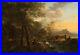 Oil-painting-Old-Dutch-Netherlands-sunset-landscape-people-Single-plank-bridge-01-mvs