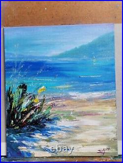 Oil painting Original Seascape Artwork 10x12 Handmade painting