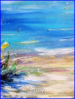 Oil painting Original Seascape Artwork 10x12 Handmade painting