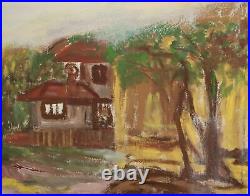 Oil painting landscape village houses