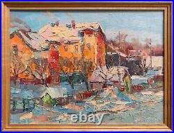 Oil painting will be dark Ukrainian painter Canvas Framed original winterscape