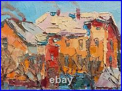 Oil painting will be dark Ukrainian painter Canvas Framed original winterscape