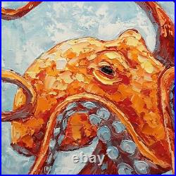 Oils Art Painting Octopus Oil painting Original Decor Canvas Signed octopus art